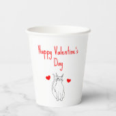 Gobelets En Papier Saint-Valentin Coeurs mignonette Cat Classroom Par (Verso)