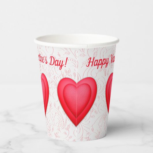 Gobelets En Papier Saint Valentin Coeurs rouges fantaisistes (Droite)