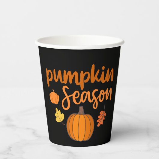 Gobelets En Papier Saison citrouille automne (Verso)