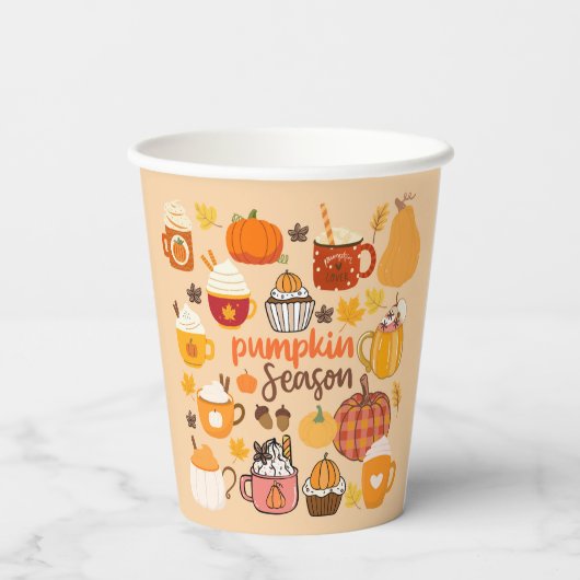 Gobelets En Papier Saison Citrouille épicée (Verso)