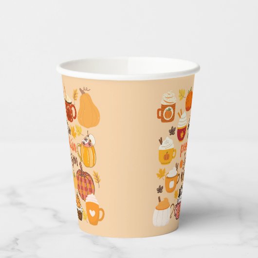 Gobelets En Papier Saison Citrouille épicée (Gauche)