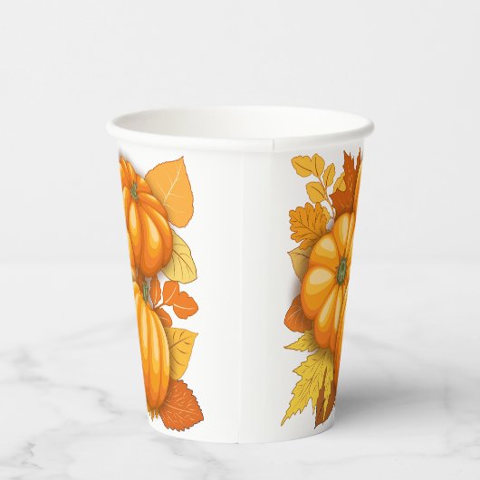 Gobelets En Papier Saison d'automne Halloween Citrouille Motif (Droite)