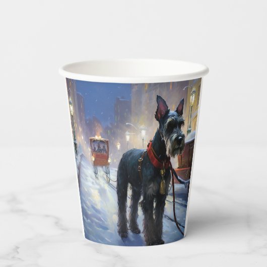 Gobelets En Papier Saison de Noël des Schnauzer miniatures (Verso)