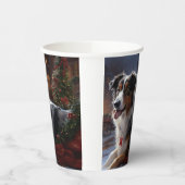 Gobelets En Papier Saison de Noël du berger australien (Gauche)