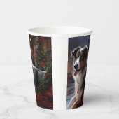 Gobelets En Papier Saison de Noël du berger australien (Droite)