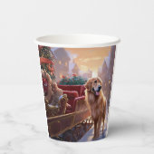 Gobelets En Papier Saison de Noël Golden Retriever (Verso)