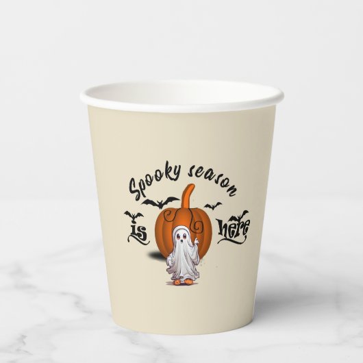 Gobelets En Papier saison éffrayante ici drôle halloween (Verso)