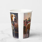 Gobelets En Papier Saison festive de Noël beagle (Gauche)