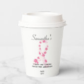 Gobelets En Papier Sakura Pink Breast Cancer Fundraising QR Code (Verso)