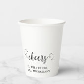 Gobelets En Papier Salue Mariée À Être Mariage (Recto)