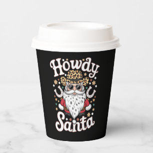 Gobelets En Papier Salut Santa Cow-boy Occidental Cadeau de Noël Rode