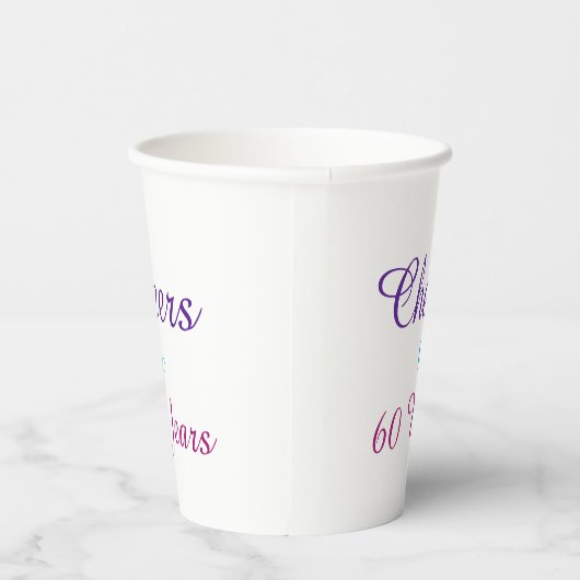 Gobelets En Papier Salutations à 60 ans Anniversaire (Droite)