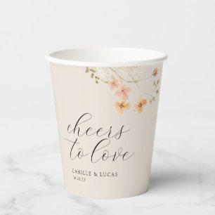 Gobelets En Papier Salutations Pour Aimer Des Favoris De Mariage Pers