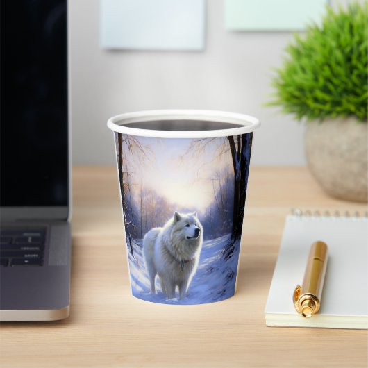 Gobelets En Papier Samoyed Let It Snow Christmas (Insitu)