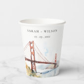 Gobelets En Papier San Francisco Golden Gate Bridge Landscape Wedding (Verso)