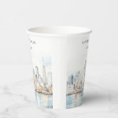 Gobelets En Papier San Francisco Watercolor Landscape Wedding (Droite)