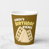 Gobelets En Papier Sandwich à la banane de chocolat fête de pique-niq (Recto)