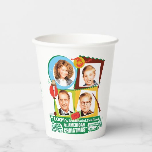 Gobelets En Papier Sanglé Rouge, Deux Fêtes, Tous Noël Américain (Recto)