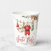 Gobelets En Papier Santa Baby Noël Bébé Shower d'hiver (Verso)