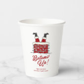 Gobelets En Papier Santa Bottoms Up Funny Christmas Party Drinkware (Recto)
