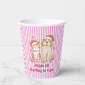 Gobelets En Papier Santa Cat and Dog Friends (Recto)