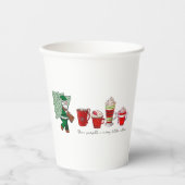 Gobelets En Papier Santa Claus avec Noël Boire du café bénédiction (Recto)