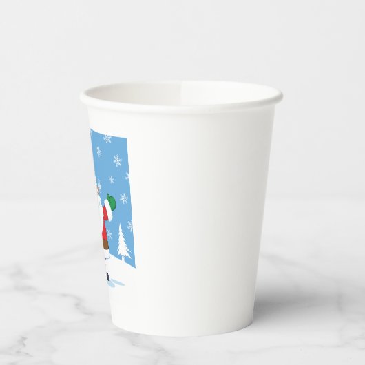 Gobelets En Papier Santa Claus in Snowy Winter Scene (Gauche)