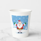 Gobelets En Papier Santa Claus in Snowy Winter Scene (Recto)