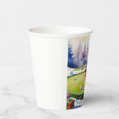 Gobelets En Papier Santa Claus is golfing on Christmas golf course  (Droite)