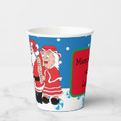 Gobelets en papier "Santa Happy" 250 ml (Gauche)