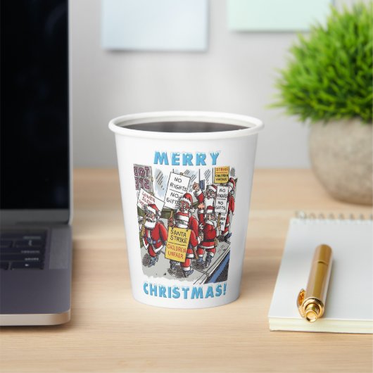Gobelets en papier Santa Strike Joyeux Noël (Insitu)