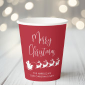 Gobelets En Papier Santas Sleigh Red Christmas Party