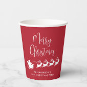 Gobelets En Papier Santas Sleigh Red Christmas Party (Recto)