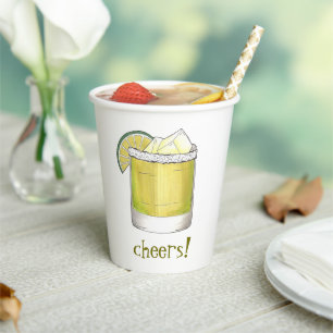 Gobelets En Papier Santé! Margarita Cocktail 21ème anniversaire