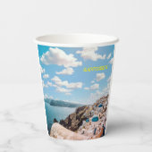 Gobelets En Papier Santorin, Grèce Beach House (Verso)
