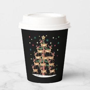Gobelets En Papier Sapin de Noël Cerf Drôle de Vacances Renne Mignon