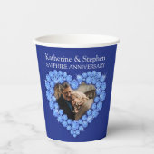 Gobelets En Papier Sapphire mariage anniversaire personnalisé photo b (Recto)