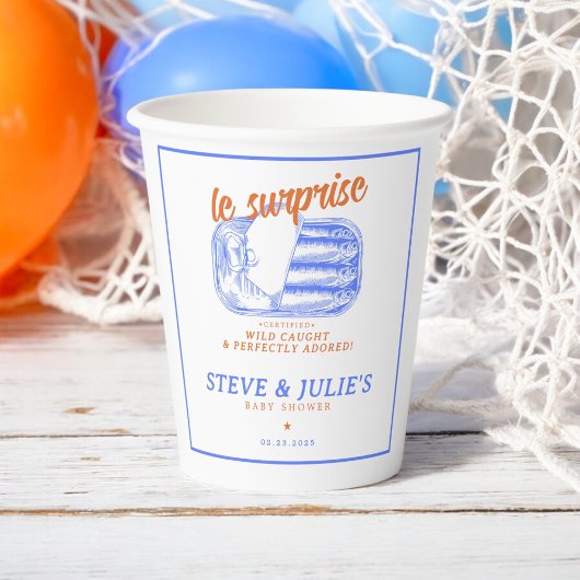 Gobelets En Papier Sardines Françaises Modernes Tasses En Papier Pois