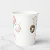 Gobelets En Papier Saupoudrer de beignes roses Anniversaire (Droite)