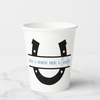 Gobelets En Papier Sauver un cheval monter un cowboy tasses