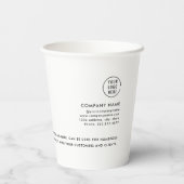 Gobelets En Papier Scan Code QR | Logo Professionnel d'Entreprise (Verso)