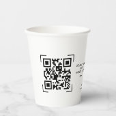Gobelets En Papier Scan Code QR | Logo Professionnel d'Entreprise (Recto)