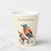 Gobelets En Papier Scandi Aviary Duet, personnalisé (Verso)