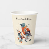 Gobelets En Papier Scandi Aviary Duet, personnalisé (Recto)