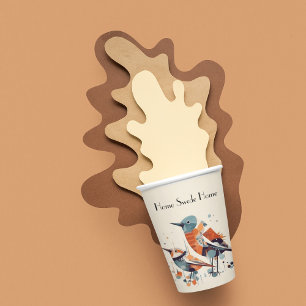 Gobelets En Papier Scandi Aviary Duet, personnalisé