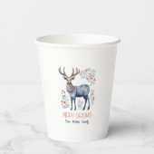 Gobelets En Papier Scandinavian Folk Reindeer Christmas Supplies (Verso)
