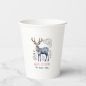 Gobelets En Papier Scandinavian Folk Reindeer Christmas Supplies (Recto)