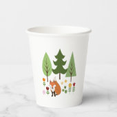 Gobelets En Papier Scandinavian Style Fox Flowers Trees Illustration (Verso)