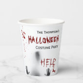 Gobelets En Papier Scary Bloody Halloween Costume Party Blanc (Recto)