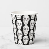 Gobelets En Papier Scary Scull Black & White Pattern (Recto)